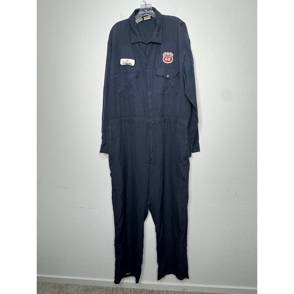 Workrite Vintage Mens Navy Phillips 66 Flame Resistant Coveralls Size 50-R XL